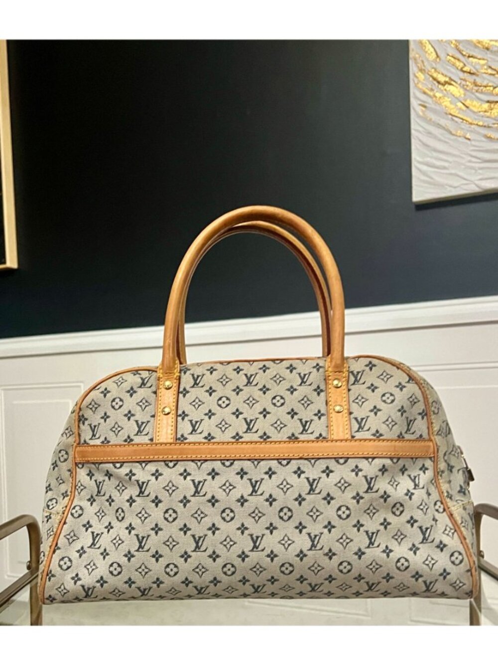Louis Vuitton Vintage Blue Monogram Mini Lin Marie Bag 623E215P - Picture 14 of 15